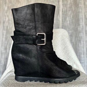 SOLD Damir Doma Open Toe Genuine Leather Wedge Booties